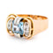 Bague 63.5 Bague tank rétro en or jaune et blanc 18k avec spinelle et diamants 58 Facettes 04003C336EBB435BAE355B928818F7AC