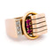 Bague 54.5 Bague tank rétro en or 14k avec rubis et diamants 58 Facettes AE57BAE41CA344DDBF1C217207860792