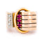 Bague 54.5 Bague tank rétro en or 14k avec rubis et diamants 58 Facettes AE57BAE41CA344DDBF1C217207860792