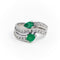 Bague 47 Bague Toi & Moi en or blanc 18 carats émeraudes et diamants 58 Facettes 1731222CN