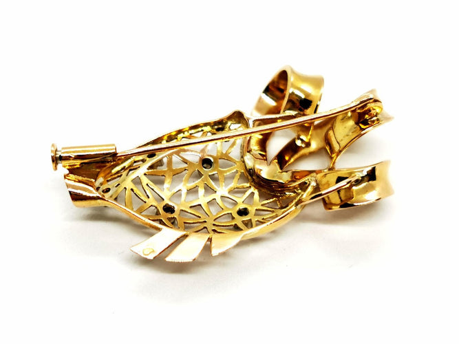 Broche Broche en or jaune 18 carats sertie de diamants 58 Facettes 1732061CN