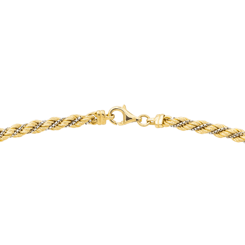 Collier Collier chaîne torsadée en chute en or jaune et or blanc 58 Facettes 1732343CN