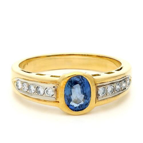 Bague 59 Bague géométrique vintage en or 18 carats, saphir et diamants 58 Facettes F9BFFB34C2F04F06AFED1654413E6CE2