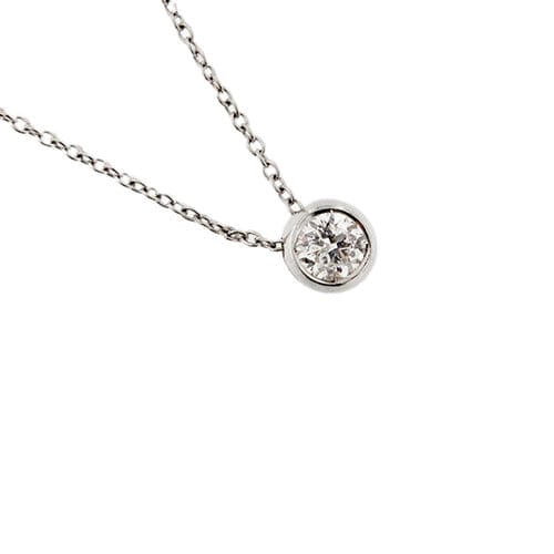Collier Collier point de lumière - Maille rolo en or blanc 18 kt avec diamants 58 Facettes 174