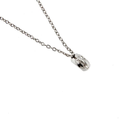 Collier Collier point de lumière - Maille rolo en or blanc 18 kt avec diamants 58 Facettes 174
