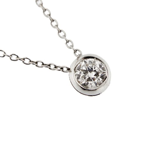 Collier Collier point de lumière - Maille rolo en or blanc 18 kt avec diamants 58 Facettes 174