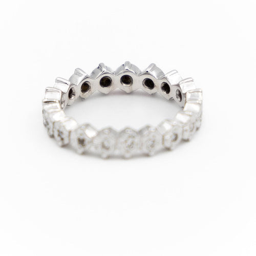 Bague 47 Alliance - Bague en or blanc 18 carats et diamants 58 Facettes 1740946CN