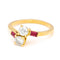 Bague 56 Bague toi et moi croisée en or jaune 18k, diamants et rubis 58 Facettes F9741822BBA242878DB6C7CCAE57A727
