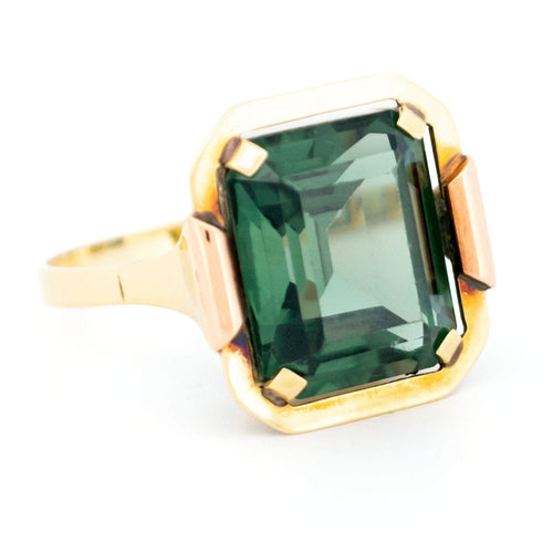 Bague 54 W. Been - Bague solitaire en or jaune 14 carats et spinelle synthétique 58 Facettes 4900B12D3FA24E9B81B19370D159EC87