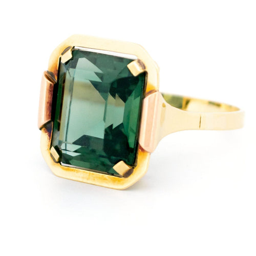Bague 54 W. Been - Bague solitaire en or jaune 14 carats et spinelle synthétique 58 Facettes 4900B12D3FA24E9B81B19370D159EC87
