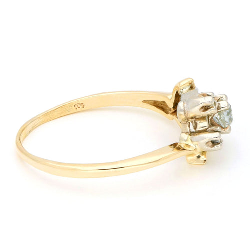 Bague 61.5 Bague florale en or jaune 14 carats et diamants 58 Facettes 393FC826DE894B47A1FEEC9C2762493A