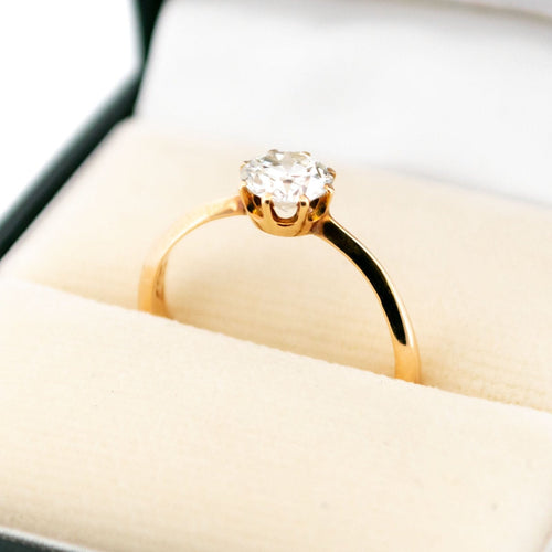 Bague 50 Bague solitaire en or jaune 14 carats et diamant 0,67 ct 58 Facettes E7B0B78B1E4549C3876B65816C9177BF