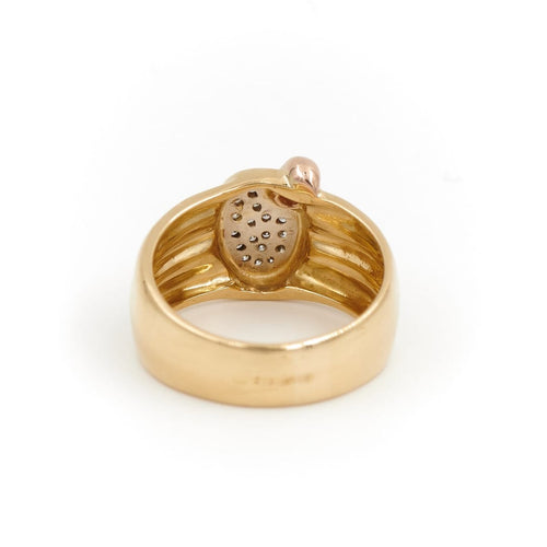 Bague 59 Bague en or jaune et or rose 18 carats pavée de diamants 58 Facettes 1751361CN