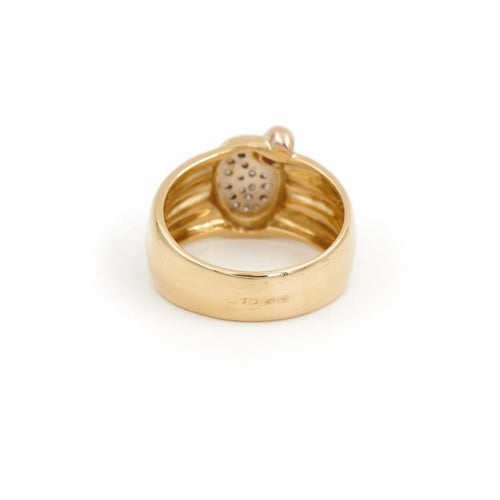 Bague 59 Bague en or jaune et or rose 18 carats pavée de diamants 58 Facettes 1751361CN