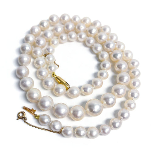Collier Collier de perles Akoya à un rang avec fermoir en or jaune 18 carats 58 Facettes 6297EBF4CBEA4AB98094E2C345EEEAD4
