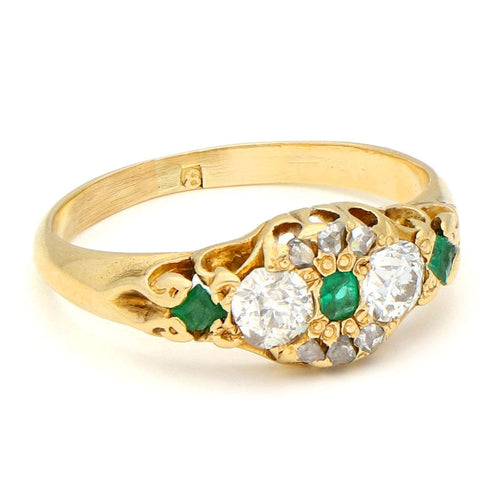 Bague 52 Bague cluster en or jaune 18k avec diamants et émeraudes 58 Facettes 652F5FDA81F24067BAB4FC72C56CA28E