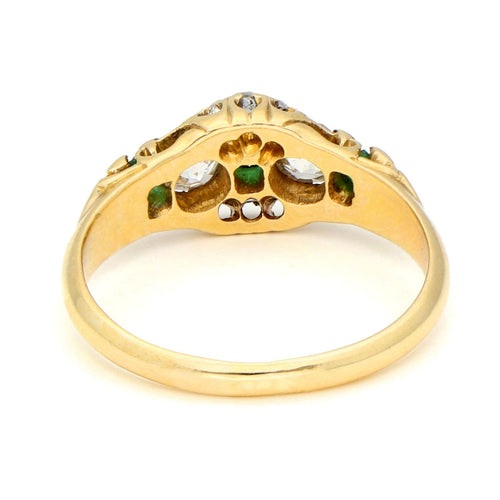 Bague 52 Bague cluster en or jaune 18k avec diamants et émeraudes 58 Facettes 652F5FDA81F24067BAB4FC72C56CA28E