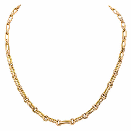 Collier Collier en or jaune 18 carats à maillons alternés 58 Facettes 1752352CN