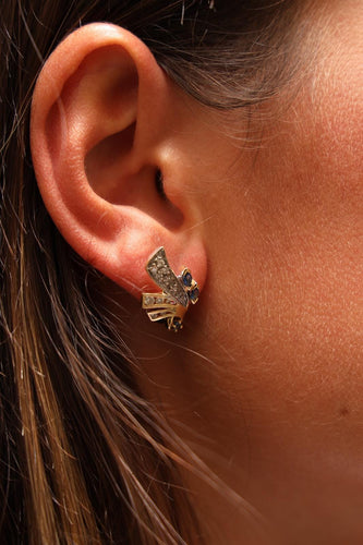 Boucles d'oreilles Boucles d'oreilles  Or jaune, Or blanc Saphir, Diamant 58 Facettes 1752578CN