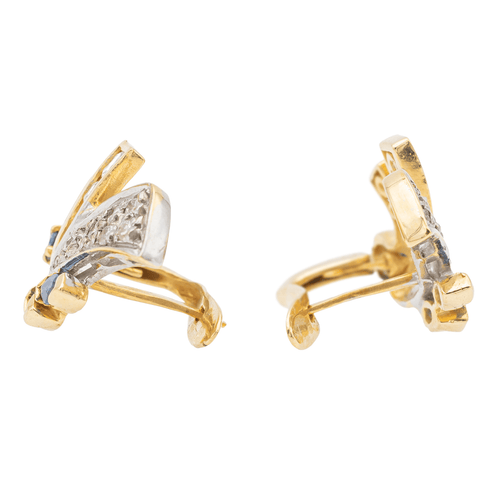 Boucles d'oreilles Boucles d'oreilles  Or jaune, Or blanc Saphir, Diamant 58 Facettes 1752578CN