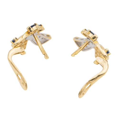 Boucles d'oreilles Boucles d'oreilles  Or jaune, Or blanc Saphir, Diamant 58 Facettes 1752578CN