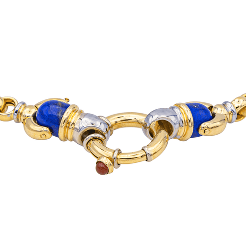 Collier Collier Or jaune Cornaline, Lapis lazuli 58 Facettes 1752772CN