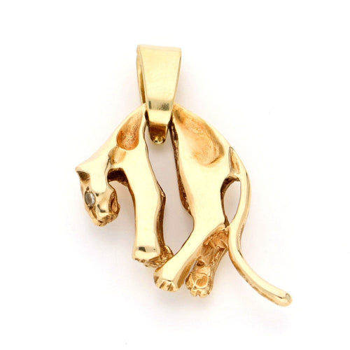 Pendentif Pendentif panthère articulé en or jaune 14 carats et diamants 58 Facettes 55C62510EC194957BCD6378BF4AFA45A