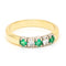 Bague 52.5 Bague ligne cinq pierres en or jaune et blanc 14 carats, diamants et émeraudes 58 Facettes 78A836AE470A492DA0A6D54A4C88D17D