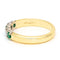 Bague 52.5 Bague ligne cinq pierres en or jaune et blanc 14 carats, diamants et émeraudes 58 Facettes 78A836AE470A492DA0A6D54A4C88D17D