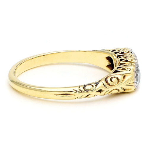 Bague 54.5 Bague rivière en or 14k avec émeraude et diamants 58 Facettes 628AA527E22E4646836BD9AE7C83230E
