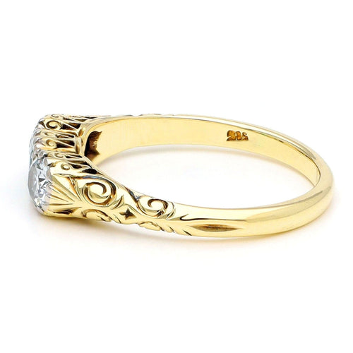 Bague 54.5 Bague rivière en or 14k avec émeraude et diamants 58 Facettes 628AA527E22E4646836BD9AE7C83230E