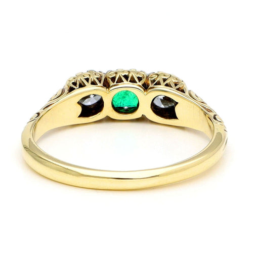 Bague 54.5 Bague rivière en or 14k avec émeraude et diamants 58 Facettes 628AA527E22E4646836BD9AE7C83230E