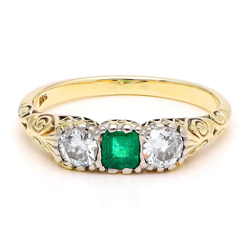 Bague 54.5 Bague rivière en or 14k avec émeraude et diamants 58 Facettes 628AA527E22E4646836BD9AE7C83230E