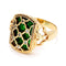 Bague 61 Bague treillis en or jaune 14 carats, diamants et émail 58 Facettes E9D02CAC82424A9E93FB62EBBFAA7096