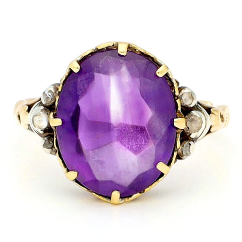 Bague 55 Bague solitaire améthyste et diamants en or 14k 58 Facettes 24AFA6740F6A4803AAAB62F959524059