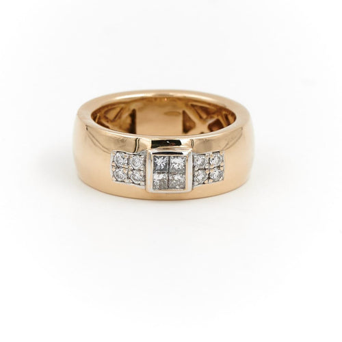 Bague 53 Damiani - Bague jonc Belle Époque en or jaune et blanc et diamants 58 Facettes 1807605CN