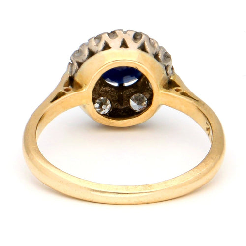 Bague 53 Bague cluster saphir et diamants en or jaune et blanc 18k 58 Facettes EE8563BA34EE40D6BFFF145C5731449E