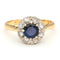 Bague 53 Bague cluster saphir et diamants en or jaune et blanc 18k 58 Facettes EE8563BA34EE40D6BFFF145C5731449E