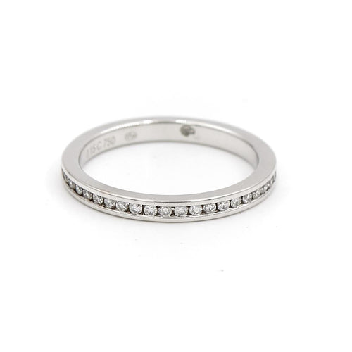 Bague 47 Bague Demi alliance Or blanc Diamant 58 Facettes 1816319CN