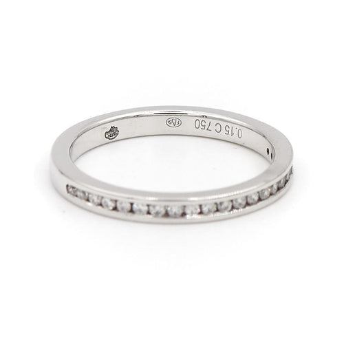 Bague 47 Bague Demi alliance Or blanc Diamant 58 Facettes 1816319CN