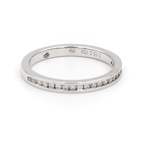 Bague 47 Bague demi-alliance en or blanc 18 carats et diamants 58 Facettes 1816319CN