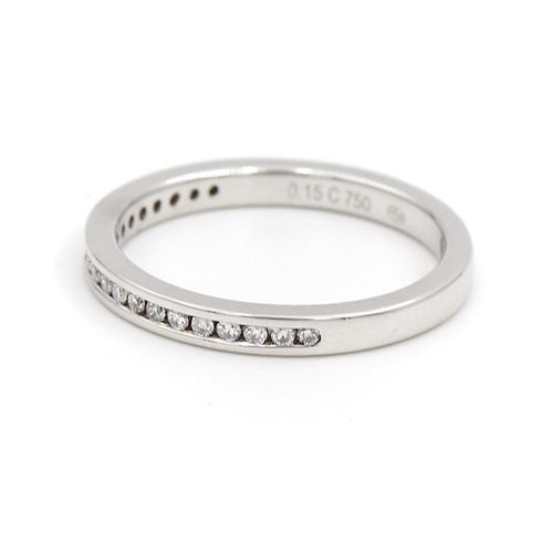 Bague 47 Bague Demi alliance Or blanc Diamant 58 Facettes 1816319CN