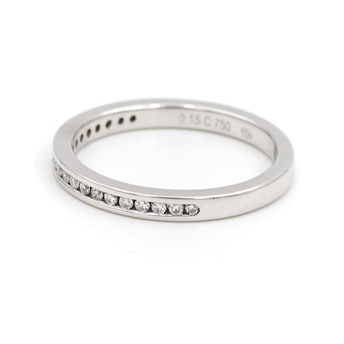 Bague 47 Bague demi-alliance en or blanc 18 carats et diamants 58 Facettes 1816319CN