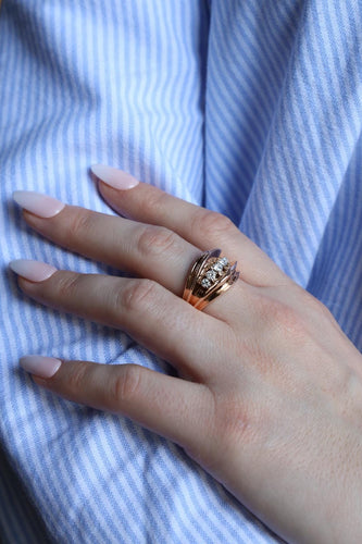Bague 54 Bague Pont Or rose Diamant 58 Facettes 1819139CN