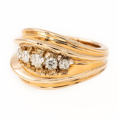 Bague 54 Bague Pont Or rose Diamant 58 Facettes 1819139CN