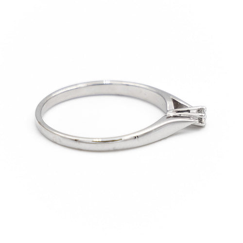 Bague 54 Bague solitaire en or blanc 18 carats sertie d’un diamant 58 Facettes 1820055CN