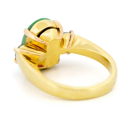 Bague 55 Bague trilogie - Jade et diamants en or jaune 18k 58 Facettes 118B48B67DF24E80BFC89DBD67E912C4