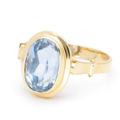 Bague 59 Bague solitaire aigue-marine 4,68 ct en or jaune 18 carats 58 Facettes 755B3C59733C4677BF349573A34D8DB8