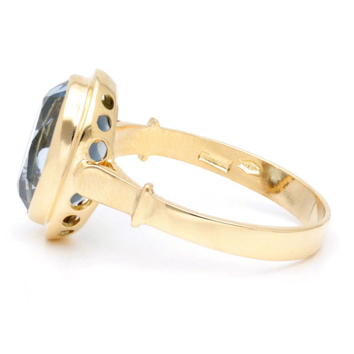 Bague 59 Bague solitaire aigue-marine 4,68 ct en or jaune 18 carats 58 Facettes 755B3C59733C4677BF349573A34D8DB8