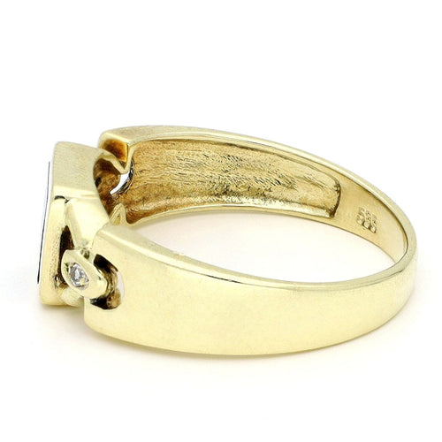 Bague 56 Bague vintage en or 14k avec lapis-lazuli et diamants 58 Facettes C205354F0FF1488E977CF53E73ABB92F